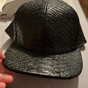 Black snake skin hat
